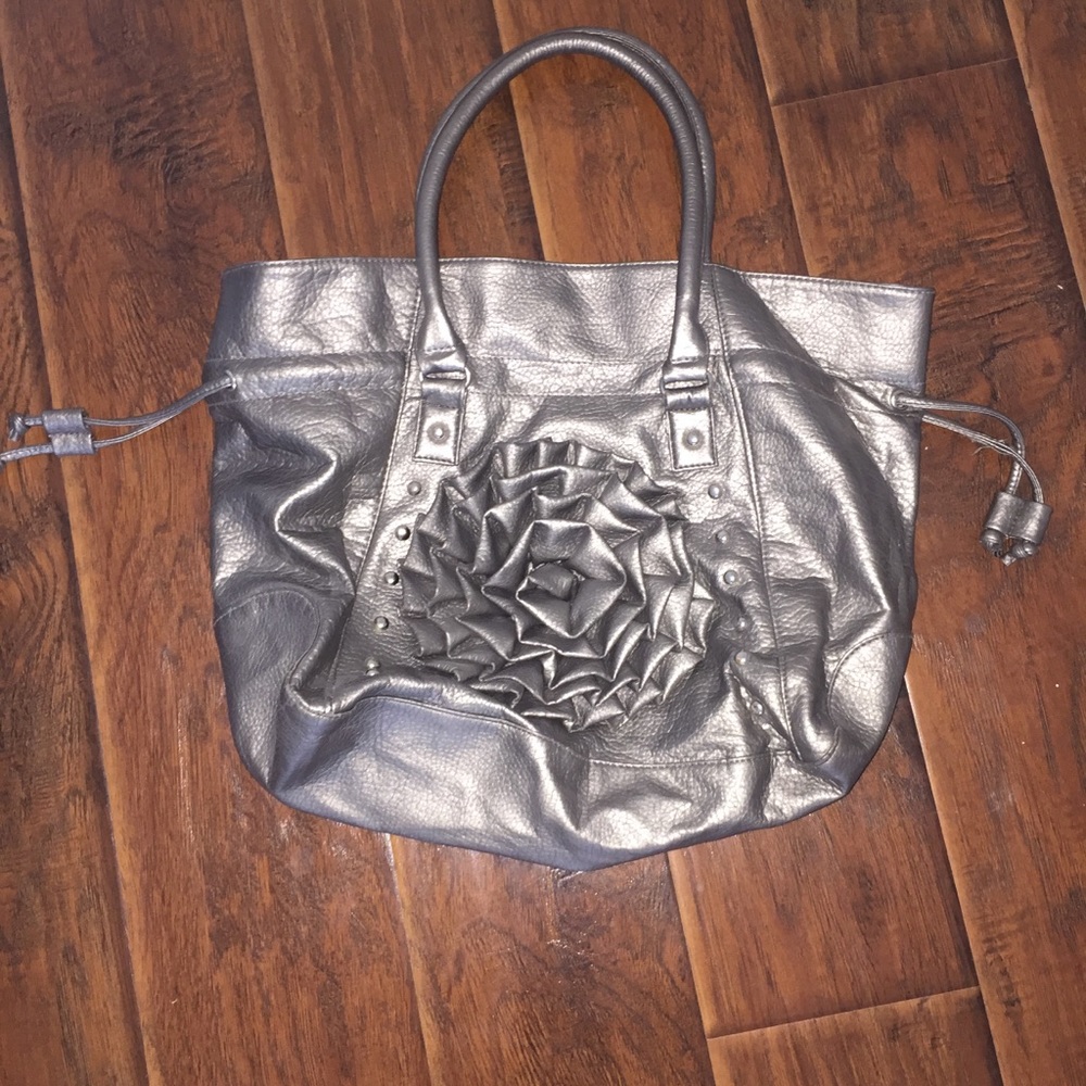 Tote/Shoulder Bag with Floral Detail
